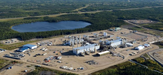 Aerial view of a CNRL Oil Sands facility, Alberta, Canada
