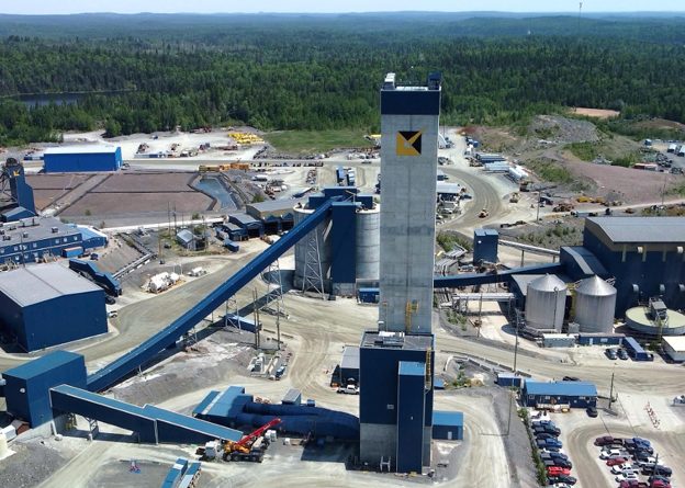 Aerial view of the Island Gold Mine site, Ontario, Canada