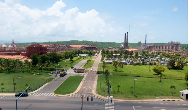 Aerial view of the Jamalco refinery, Clarendon, Jamaica